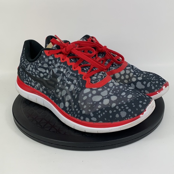 Nike Free 4.0 Print Black/Red/Gray Running Shoes 729818-002 Men's Size 11 - Picture 3 of 14